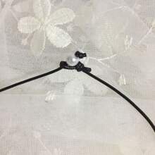 1pc Beaded Pearl Wax Rope Leather Necklace - A Bead - View 2