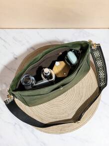 Retro Style Bucket Bag For Women, Strap Crossbody Bag, Vagan Leather Hobo Bag With Guitar Strap Wide Embroidered Purse Straps For Women - Perfect For Crossbody Bags, Gym Bags, Totes, And More!