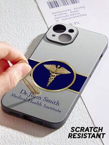 1pc Custom Name Doctor Phone Case, Personalized Phone Case For Doctors, Doctor Work Phone Case, Medical Health Institute Doctor Phone Case, IPhone Series, Case Compatible With IPhone Pro/Pro Max/X/XR/XS/XS Mini/Max, TPU IPhone Case, Meaningful Gift For Doctor, Suitable For Friend, Ideal For Valentine's Day, Birthdays, And Anniversaries - Multicolor - View 3