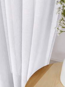 2 Panels Plain Voile Sheer Curtains, Removable Light-Filtering Decorative Drapes For Bedroom And Living Room