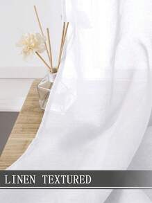 2 Panels Plain Voile Sheer Curtains, Removable Light-Filtering Decorative Drapes For Bedroom And Living Room