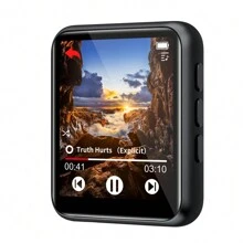 便攜式32GB MP3播放器，具有藍牙5.0全觸屏和揚聲器、收音機、運動錄音（黑色） - 黑色 - 查看 1
