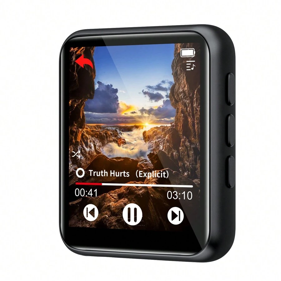 便攜式32GB MP3播放器，具有藍牙5.0全觸屏和揚聲器、收音機、運動錄音（黑色） - 黑色 - 查看 1