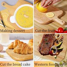 1pc Large Wooden Pizza Tray/Cheese Board/Dessert Tray/Steak Platter/Cutting Board/Fruit Plate, Multi-Function Household Easily Cleaned Serving Tray, Elegant For Restaurants