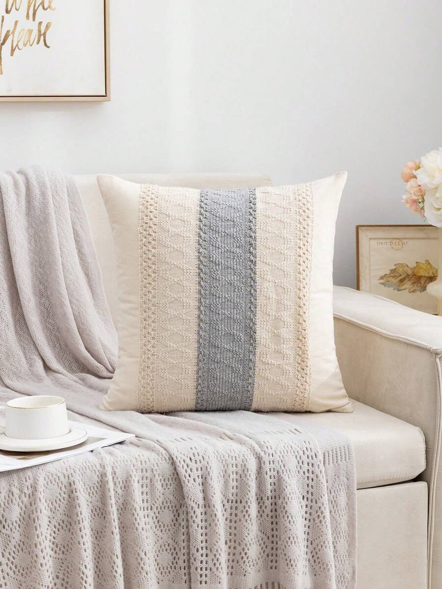 Bohemian Style Decorative Pillowcase Cover 1 Piece - Grey - View 1