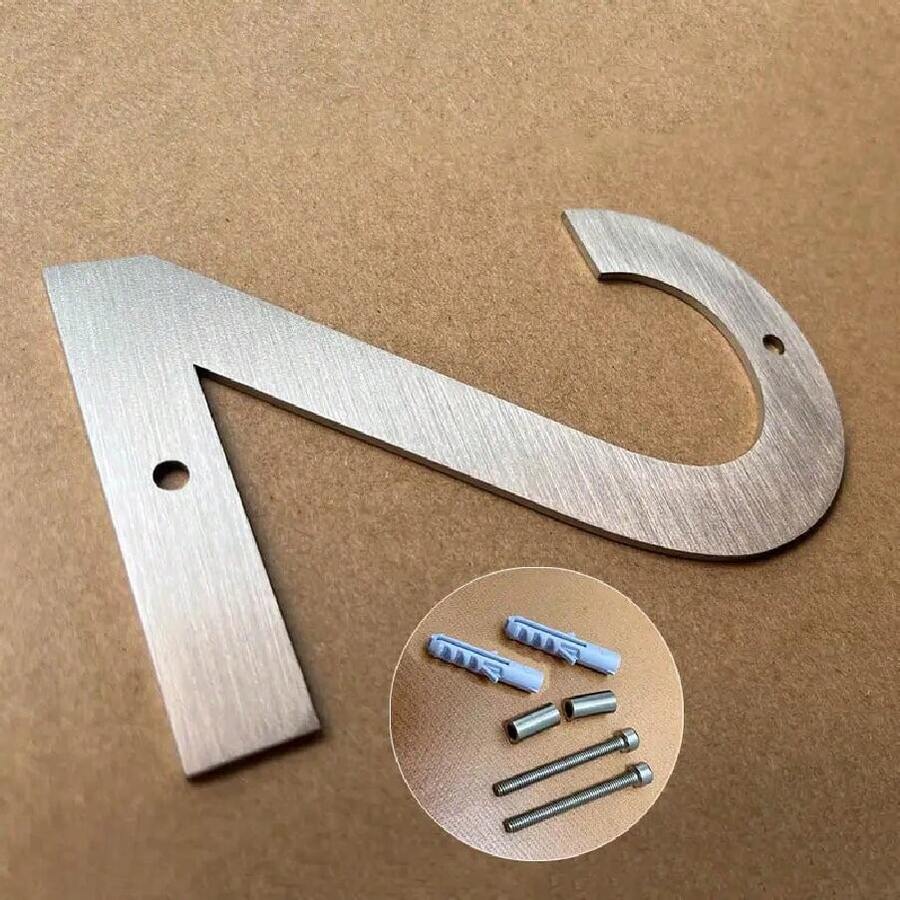 1入組5英寸不銹鋼房屋號碼2號，戶外浮動金屬門牌，地址標誌127毫米，大號外部門號 - Number 2 - 查看 1