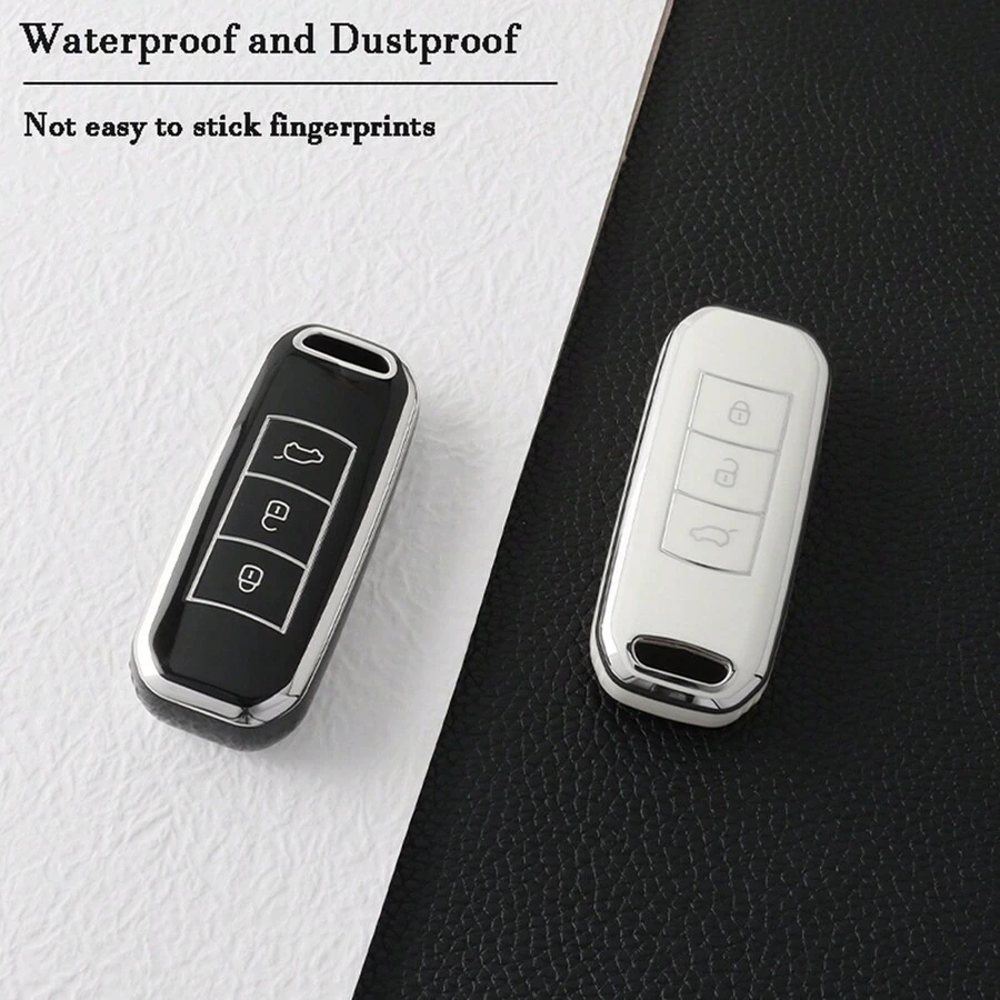 TPU汽車遙控鑰匙套外殼，適用於Trumpchi GAC GS3 GS5 GS6免鑰匙保護套持有人配件鑰匙扣 - 白色 - 查看 1