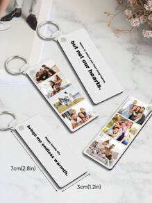 1 Peça Chaveiro Personalizado com Foto da Família, Chaveiro Personalizado da Família, Chaveiro Gravado, Brinde Gravado, Brinde Único para Ela, Ideal para Dia das Mães, Dia dos Pais, Amigos, Animais de Estimação, Avós, Crianças, Formatura, Casamentos, Natal, Inverno, Outono, Acessórios de Natal, Chaveiro Personalizado