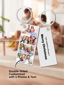 1 Peça Chaveiro Personalizado com Foto da Família, Chaveiro Personalizado da Família, Chaveiro Gravado, Brinde Gravado, Brinde Único para Ela, Ideal para Dia das Mães, Dia dos Pais, Amigos, Animais de Estimação, Avós, Crianças, Formatura, Casamentos, Natal, Inverno, Outono, Acessórios de Natal, Chaveiro Personalizado