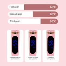 電動睫毛捲曲器3檔化妝睫毛捲曲工具數字顯示便攜式造型美容睫毛捲提供持久睫毛自然捲翹可充電 - 粉色 - 查看 5