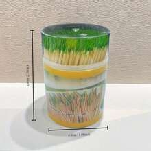 400pcs/Can, Disposable Mint Flavored Multifunctional Toothpicks, For Teeth Cleaning, Fruit Fork Toothpicks, Portable Toothpicks For Home, Restaurant, Hotel, Commercial, Wedding, Party, Cleaning Tools - Green - View 2