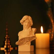 Estatua de resina de figura nórdica griega, decoración de estatuas de medio cuerpo de la mitología griega de David, estatuas de la diosa Artemis y la diosa romana, utilizadas para ejercicios de dibujo, escultura estética y para llenar el espacio en la sala de estar, dormitorio y estudio. - Blanco - Ver 2