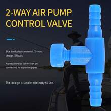 10 Pieces Plastic Aquarium Fish Tank 2 Way Air Pump Control Valves, Blue - Multicolor - View 6