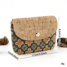 設計師高清數字印花小錢包，時尚新式翻蓋錢幣收納錢包，大容量皮夾，中世紀復古風 - 彩色 - 查看 3