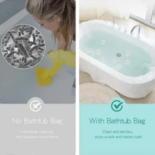 1/6/12/24/36 piezas Forro desechable para cubrir la bañera, bolsa de plástico grande para cubrir la bañera de salón, hogar y hotel, mantenga su bañera limpia y protegida con nuestra cubierta desechable para bañera - Blanco - Ver 6