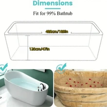 1/6/12/24/36 piezas Forro desechable para cubrir la bañera, bolsa de plástico grande para cubrir la bañera de salón, hogar y hotel, mantenga su bañera limpia y protegida con nuestra cubierta desechable para bañera - Blanco - Ver 5