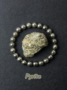 Pulsera de cuentas de pirita de energía original, pulsera de piedra de hematita natural para hombres, pulsera de bola de piedra de hematita y pirita, pulsera de cuidado de la salud y adelgazamiento, pulsera de piedra natural de hematita para hombres y mujeres, pulsera de bolas sin imán, pulsera de energía, chakra y yoga, nueva pulsera clásica de ónix negro de obsidiana natural para hombres, pulsera de piedra natural de ónix negro brillante hecha a mano, joyería de yoga y meditación al por mayor
