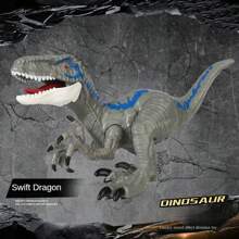 Electronic T-Rex/ Velociraptor Dinosaur Toy With Sound, Movable Joints And Biting Mouth - Multicolor - View 11