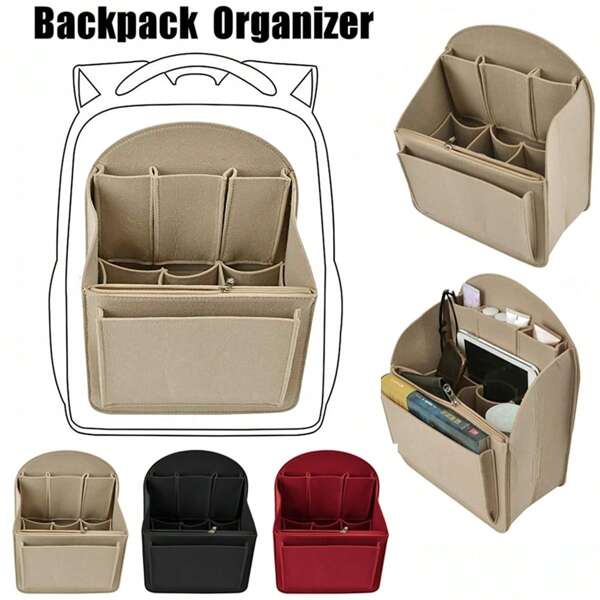 1PC Beige Simple Portable Backpack Storage Bag Backpack Storage Bag For Men And Women Backpack Storage Bag Backpack Storage Bag Suitable For Travel And Outing Suitable For Giving To Friends Organiser