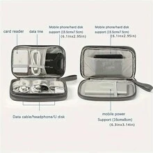Compact Travel Electronic Organizer - Durable Case For Cable, Charger, & Accessory Storage