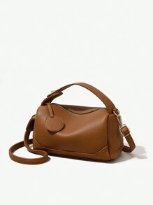 1pc Solid Color Large Capacity Multi Pocket Diagonal Bag Handbag Suitable For Women Daily Use Crossbody Bag Handbag - Brown - View 7