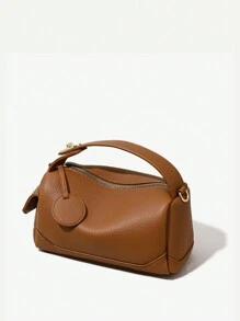 1pc Solid Color Large Capacity Multi Pocket Diagonal Bag Handbag Suitable For Women Daily Use Crossbody Bag Handbag - Brown - View 8