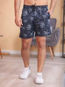 Men Beach Shorts - Blue - View 3