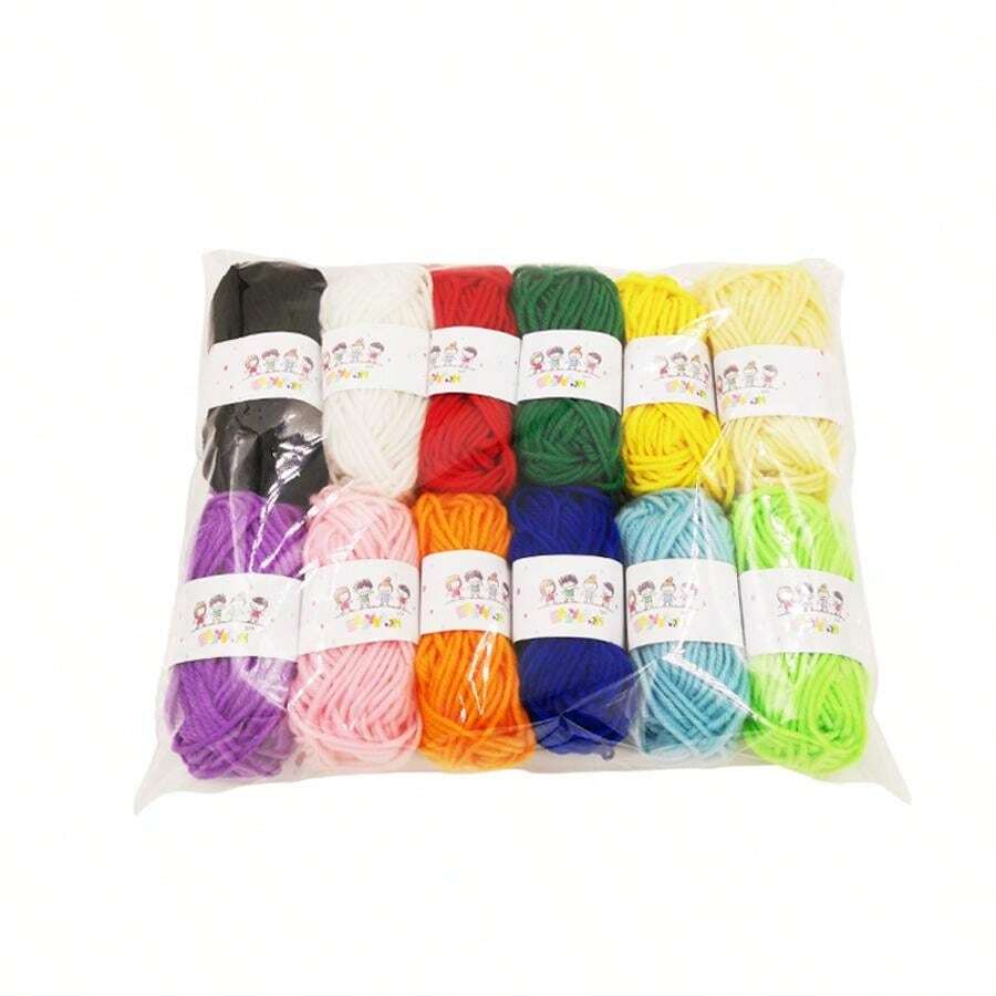 Set de 12 bolas de hilo de diferentes colores - Adecuado para manualidades, costura de prendas y tejido de bufandas y sombreros a mano. - Multicolor - Ver 1