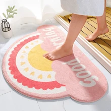 1 pieza Alfombra de baño, absorbente de agua, antideslizante, adecuada para el baño, la entrada del dormitorio, uso doméstico, decoración de baño, alfombra de baño, alfombra de piso, alfombra de exterior, alfombra de puerta, accesorios de baño de verano, de vuelta al colegio