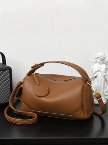 1pc Solid Color Large Capacity Multi Pocket Diagonal Bag Handbag Suitable For Women Daily Use Crossbody Bag Handbag - Brown - View 5