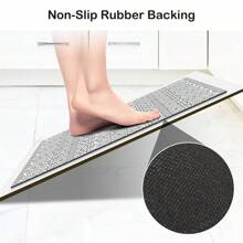 1 Thảm trải sàn nhà bếp và thảm nhà bếp bằng silicon, hoa văn hình học màu xám đơn giản, thoải mái và giảm xóc, thấm nước và nhanh khô, chống rơi và chống trượt, chống mài mòn và chống vết bẩn. Thích hợp cho sàn nhà bếp, phòng ăn, phòng giặt, trước bồn rửa, lối vào, hành lang, trang trí phòng - Xám - Xem 5