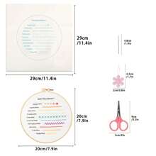 Juego de inicio de bordado Ojindiy que incluye 3 piezas, con 1 aro para bordar de 7,9 pulgadas para la práctica de novatos. - Multicolor - Ver 2