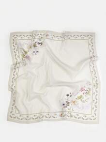 1 Stück Frühlings-/Sommer-bedrucktes, mehrfarbiges, florales Muster 110cm Quadrat Schal Hijab Bandana Haarband Winter Herbst für Frauen Abaya Verschleierte Kleidung