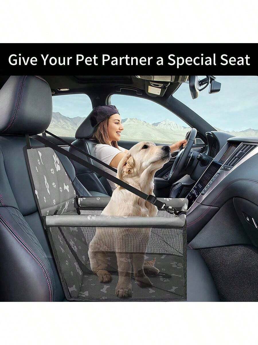 TUNKE Asiento para perro auto ,Asientos de seguridad para mascotas perros y gatos pequeñas y medianas - Gris - Ver 1