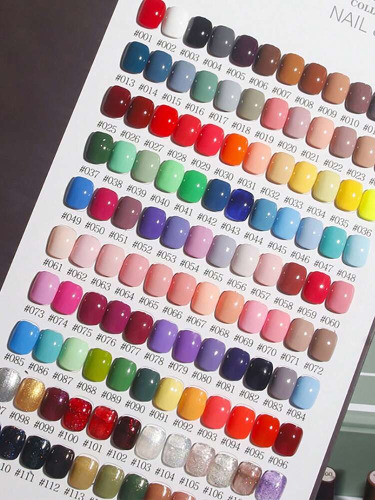 12Pcs/Set Gel Nail Polish Set Fall Shine Finish Semi Permanent Glitter Sequins Nail Polish Set Kit Soak Off Uv Varnish Nail Art For Manicure Nail Design Solid Color One Bottle 15ml - Multicolor - View 2