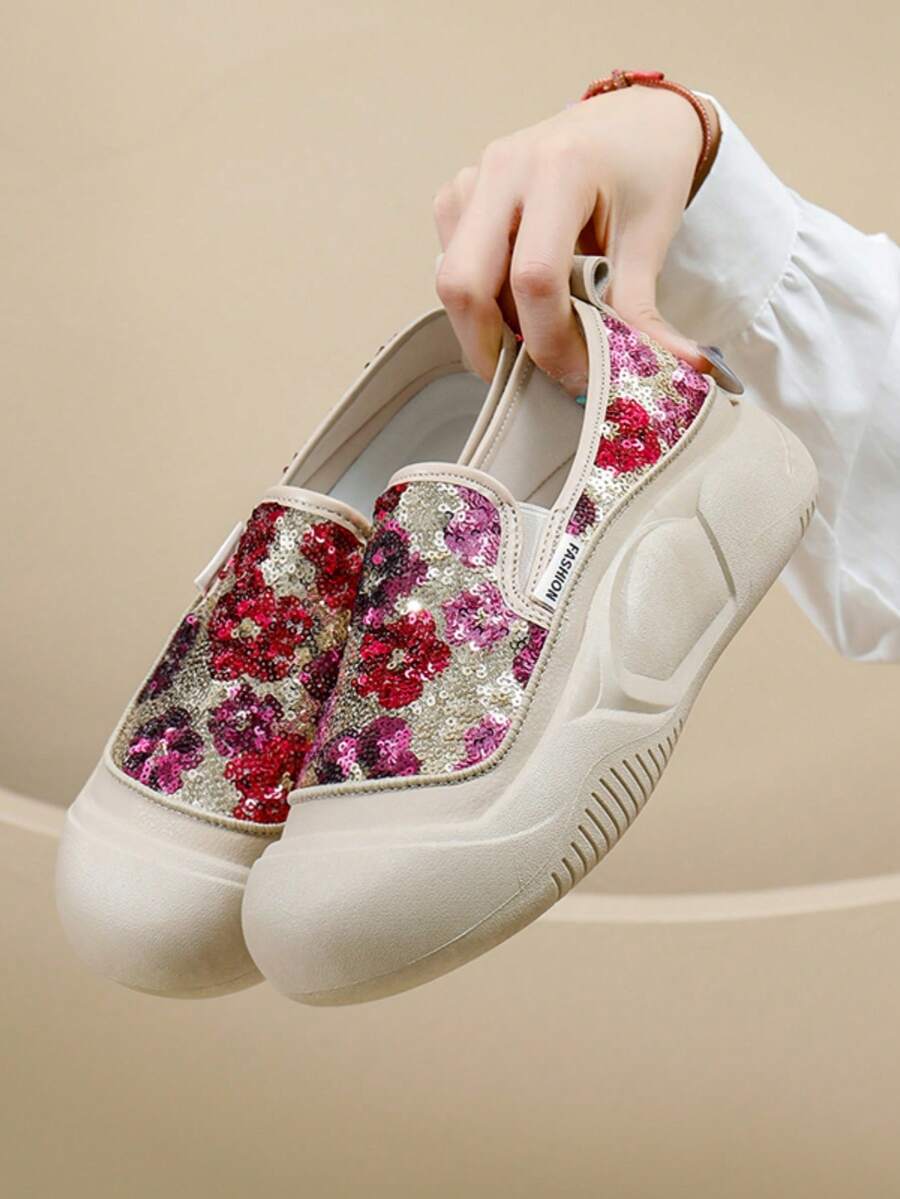 多功能休闲户外时尚运动鞋，适合假期、聚会、派对、街头时尚、旅行 - 粉色 - 查看 1