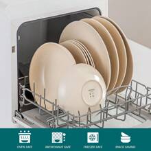 vancasso 16-częściowy zestaw naczyń obiadowych z kamionki, beżowy talerz, półmatowe zestawy obiadowe z sezamem, serwis dla 4 osób