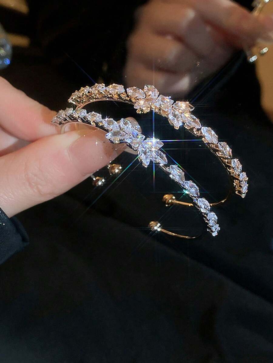 Một chiếc vòng tay Cubic Zirconia hình nơ hở ngày lễ tình nhân, mẹ, mẹ, ngày của mẹ, quà tặng - nơ - Xem 1