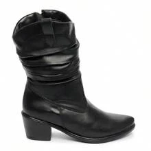 Women Mid-Calf Boots - 黑色 - 查看 3