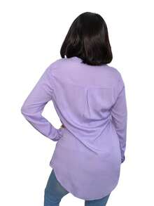 BLUSA MUJER MANGA LARGA - Púrpura polvoriento - Ver 2