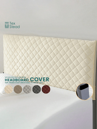 1PC Solid Color Bed Headboards Covers, High Elasticity Dustproof Protective Bed Headboard Slipcover, Skin-Friendly & Soft,For Single And Double Beds 1pc Thickened Linen Headboard Cover