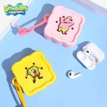 SPONGEBOB 1PC/2PCS SpongeBob SquarePants Officially Licensed SpongeBob DIY Silicone Bag Waterproof Wearproof Coin Purse Headphone Bag Cute Cartoon Carry-On Bag Birthday Gift For Friends Family