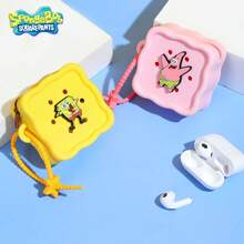 SPONGEBOB 1PC/2PCS SpongeBob SquarePants Officially Licensed SpongeBob DIY Silicone Bag Waterproof Wearproof Coin Purse Headphone Bag Cute Cartoon Carry-On Bag Birthday Gift For Friends Family