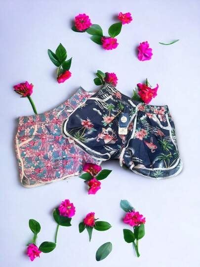 Set de 2 Shorts de Mujer Estampado Flores