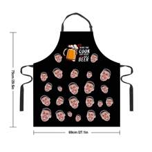 1pc Custom Apron, Personalized Apron, Customized Apron For Women, Men, Dad-To-Be, Custom Face Apron With Waterproof Fabric. Personalize With Photo, Logo, Picture, Text, Ideal Chef Cook Apron For Women, Men, Mom, Husband, Girlfriend, Boyfriend. Perfect For Valentine's Day, Father's Day, Mother's Day, Birthdays, Anniversaries, Weddings, Christmas, Gift For Him, Gift For Her
