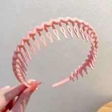 Băng đô sóng màu trơn cho phụ nữ Lược chải tóc chống trượt có răng Phụ kiện tóc Rửa mặt cho bé gái Băng đô thể thao Băng đô khăn xếp ngày lễ tình nhân Băng đô thấm mồ hôi - băng đô gợn sóng - Xem 14