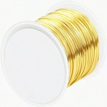 50m/Rolle 0,4mm nicht verblassender, nicht oxidierender, farberhaltender Eisendraht für DIY Armbänder, Halsketten, Schmuckherstellung und Basteln (Gold, Silber, Roségold, KC Gold, Waffengrau, Schwarz, Antikbronze)