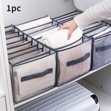 9 rejillas Organizador de ropa multifuncional para guardarropa de vaqueros, ahorro de espacio, malla de nailon - Blanco - Ver 2