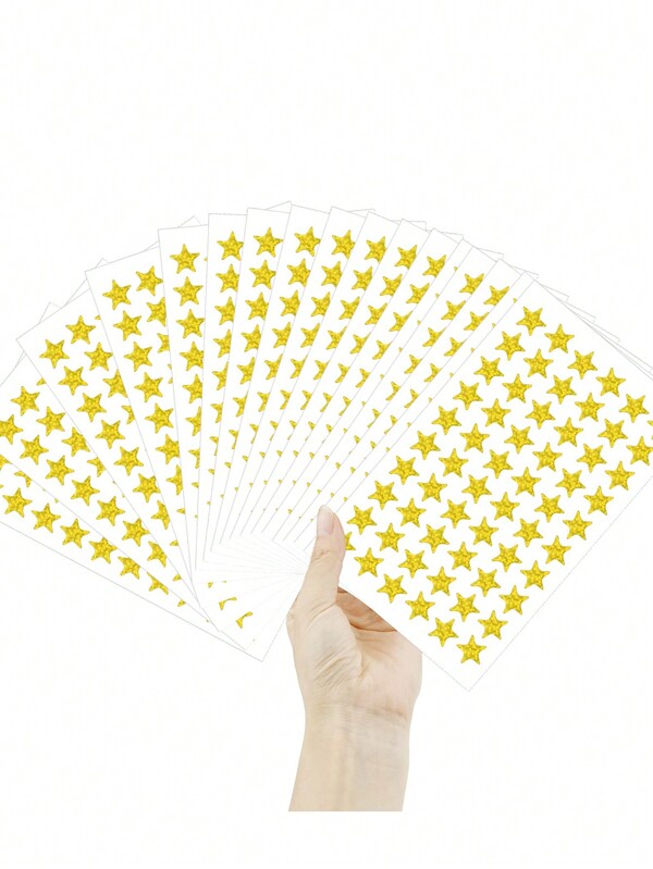 600piezas Pegatinas de estrella de papel de aluminio dorado, 10 hojas de recompensa Pegatinas de estrella, Pegatinas de estrella de papel de aluminio, Mini pegatinas de estrella para planificador escolar, Cuadro de comportamiento, Suministros para maestros de aula, Pegatinas DIY