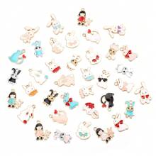 10入組合金彩虹滴油兔子吊墜，DIY珠寶製作配件 - 彩色 - 查看 12